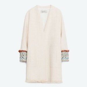Zara Tribal Linen Coat (NWT)